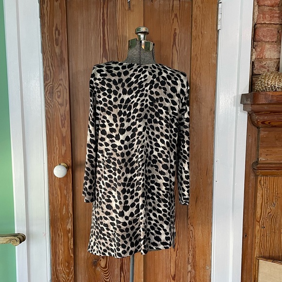 Clara Sunwoo Flutter Cuff Side Vent Cheetah Print 3/4 Sleeve Tunic - Sz M - Picture 7 of 11